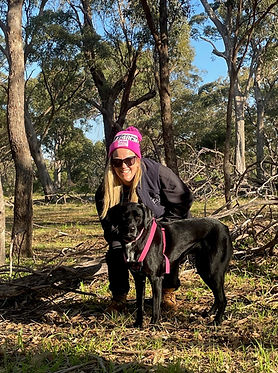Dog walking in bushland